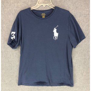 Polo Ralph Lauren Rugby Tee Shirt L Large Short Sleeve Big Pony 3 Blue Men's